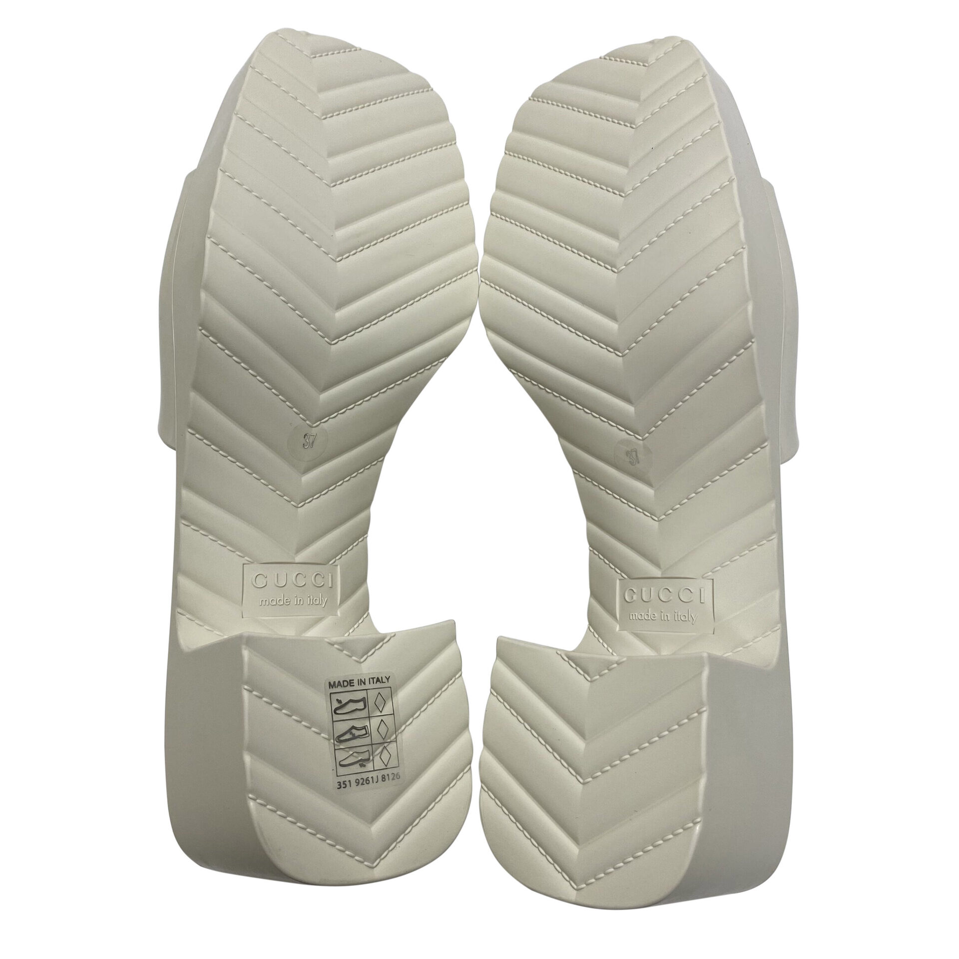 Sandália Gucci Rubber Slides Off White