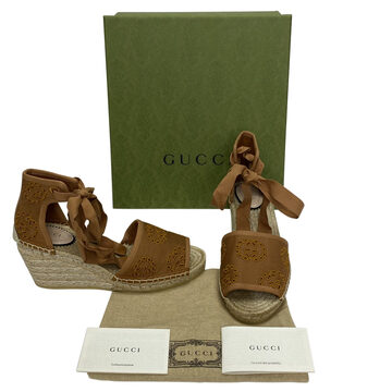 Sandália Espadrille Gucci Anabela Caramelo