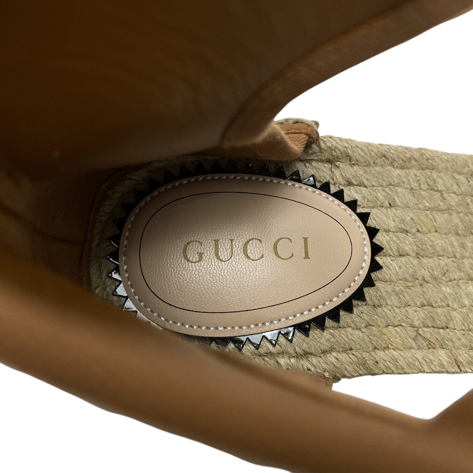 Sandália Espadrille Gucci Anabela Caramelo
