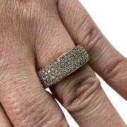 Meia Aliança Ouro Amarelo com Diamantes - 0.42 ct.