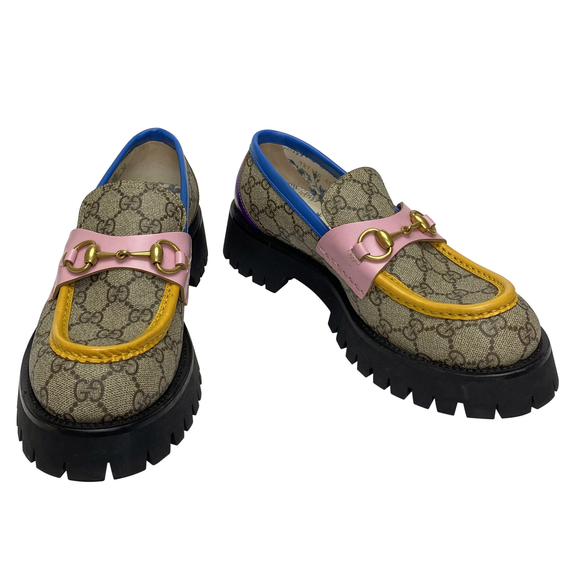 Mocassim Gucci Horsebit GG Colorido