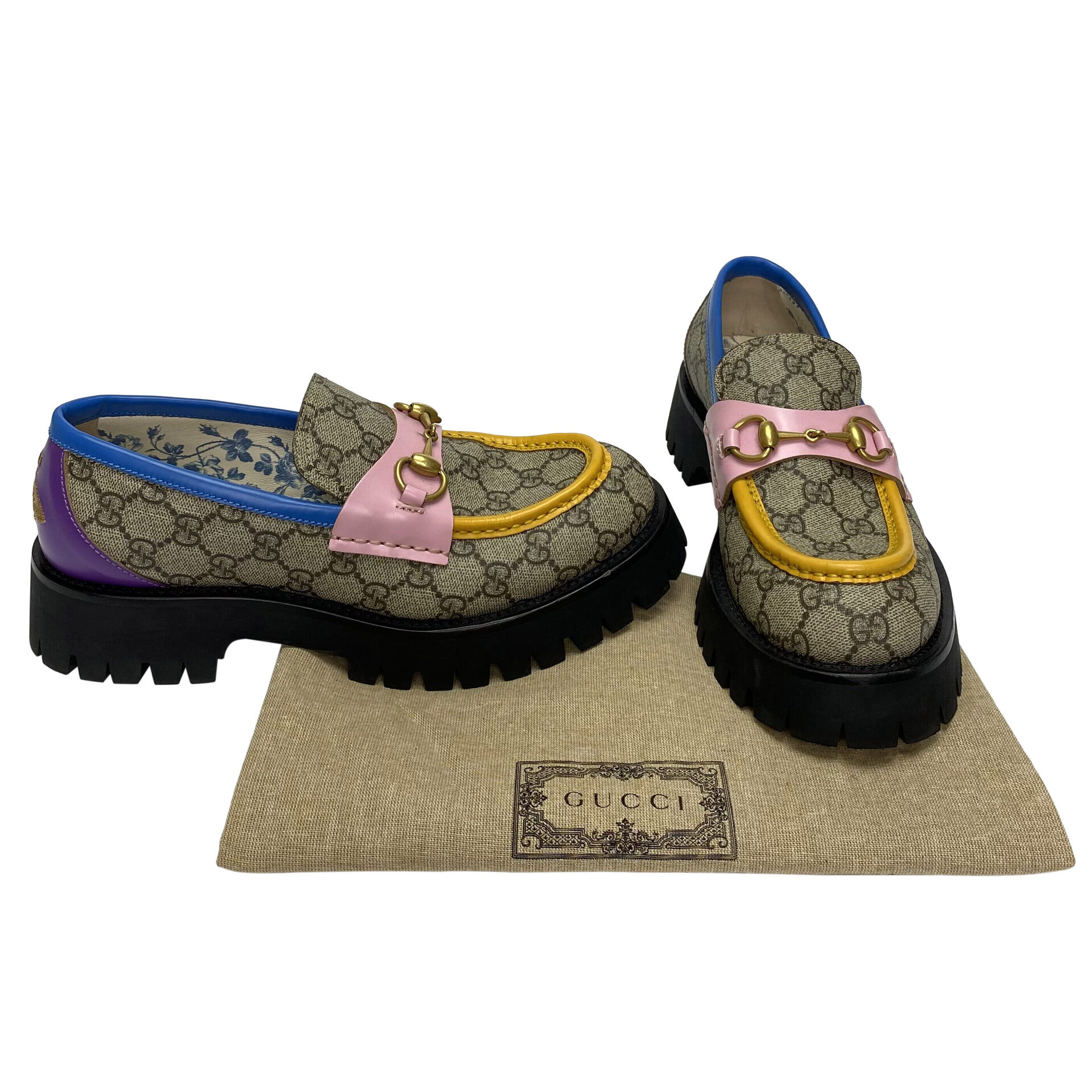 Mocassim Gucci Horsebit GG Colorido