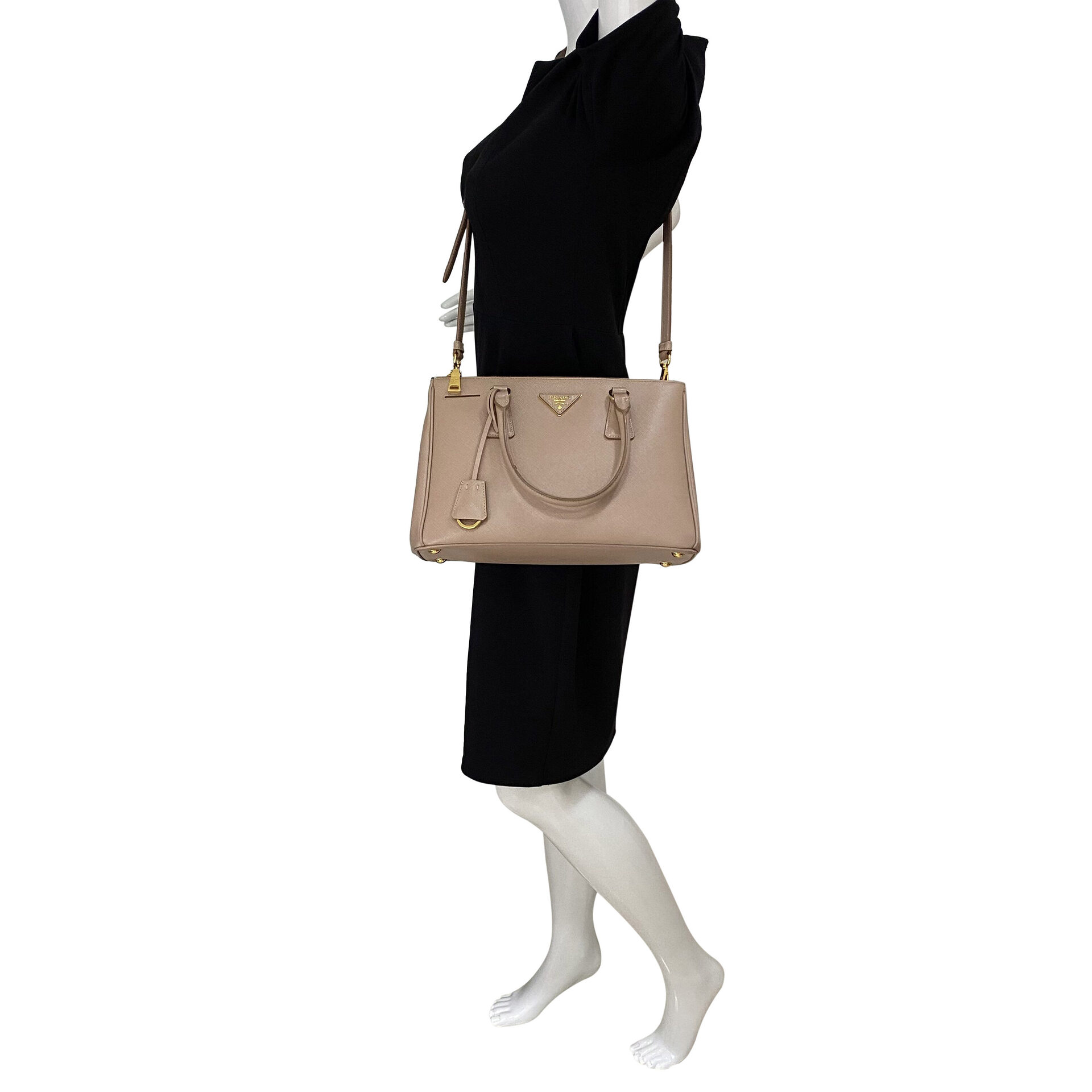 Bolsa Prada Galleria Couro Saffiano Nude