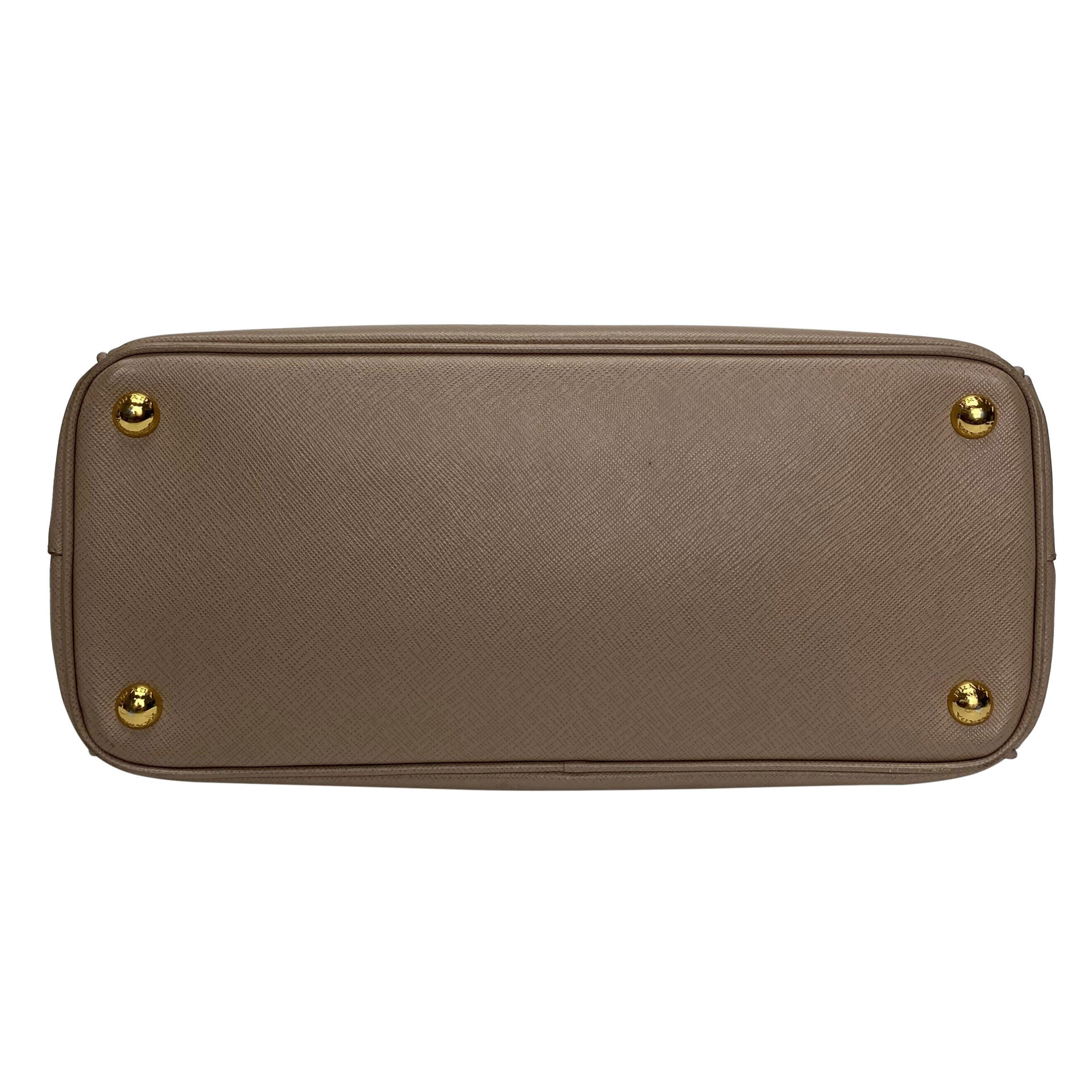 Bolsa Prada Galleria Couro Saffiano Nude