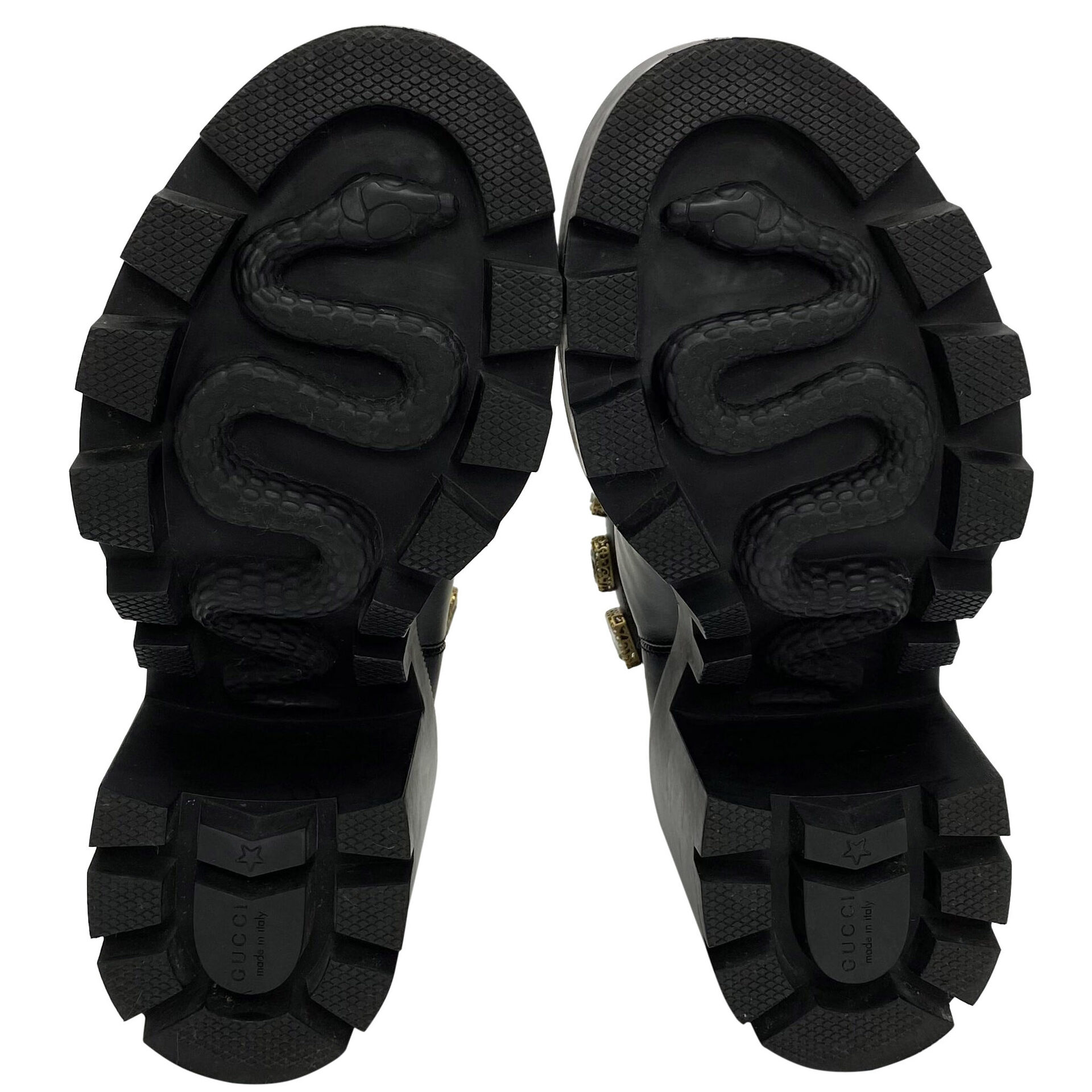 Bota Gucci Couro Preta