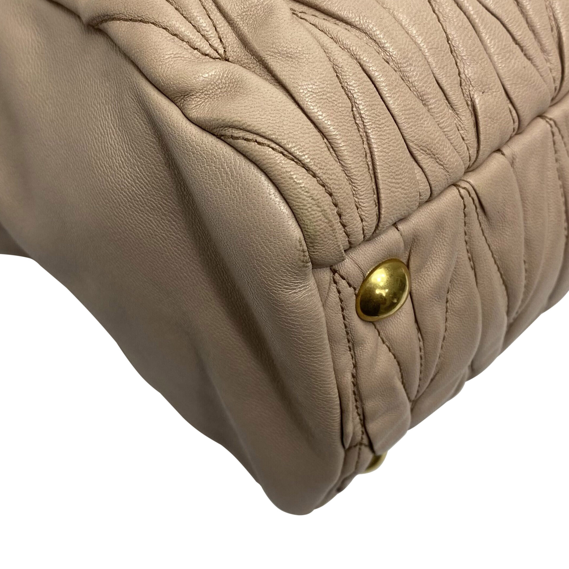 Bolsa Miu Miu Couro Drapeado Nude