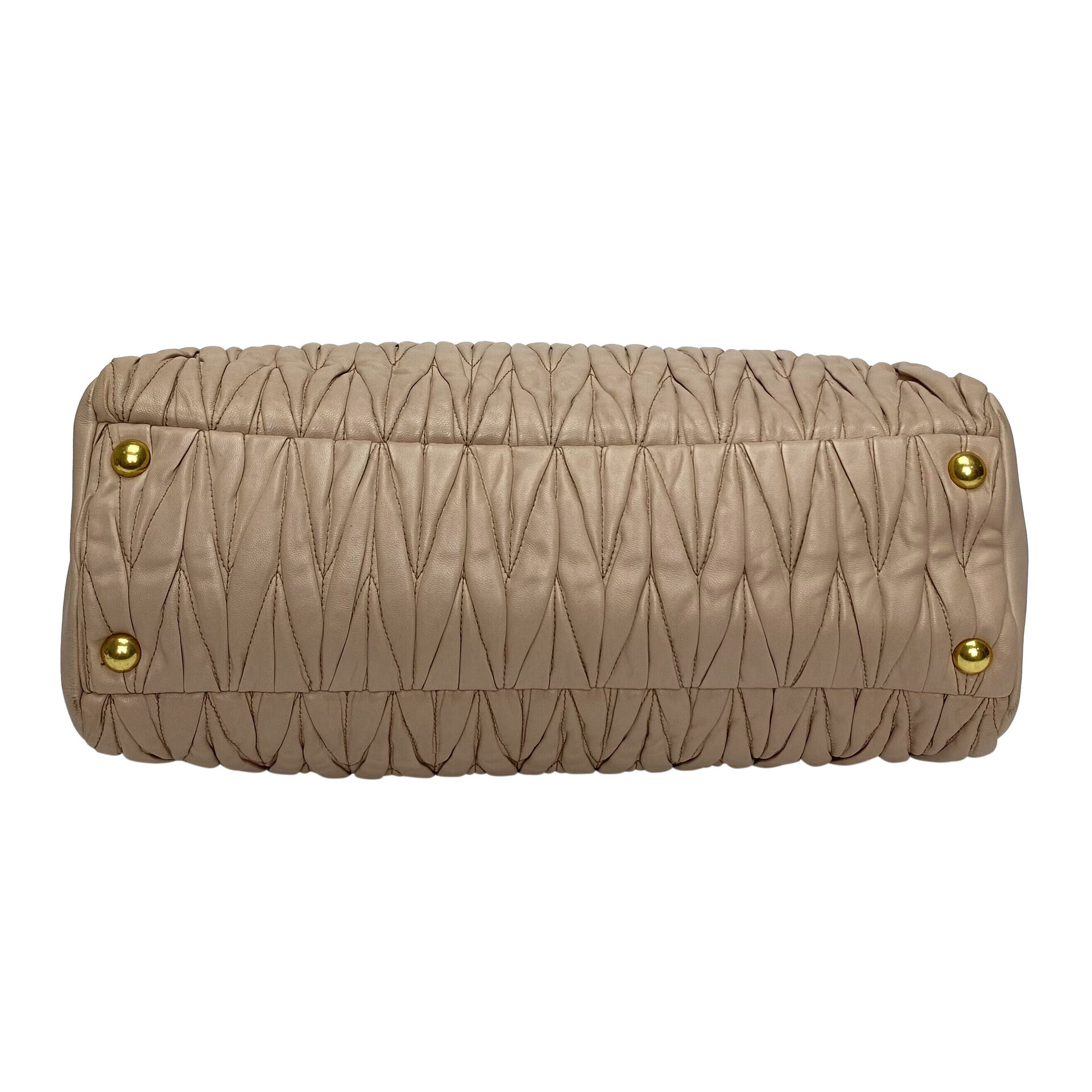 Bolsa Miu Miu Couro Drapeado Nude