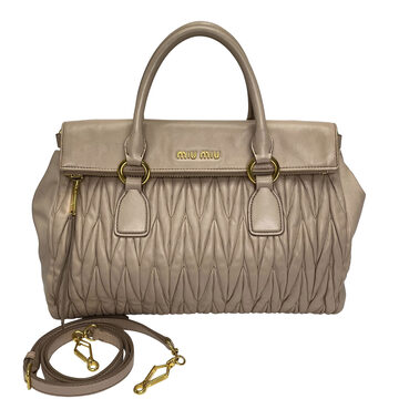 Bolsa Miu Miu Couro Drapeado Nude
