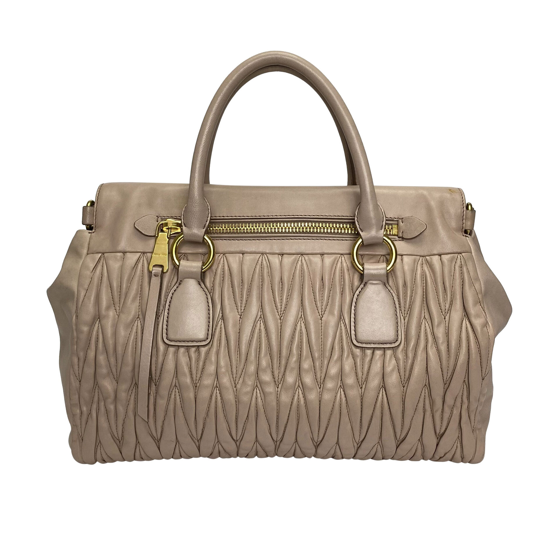 Bolsa Miu Miu Couro Drapeado Nude