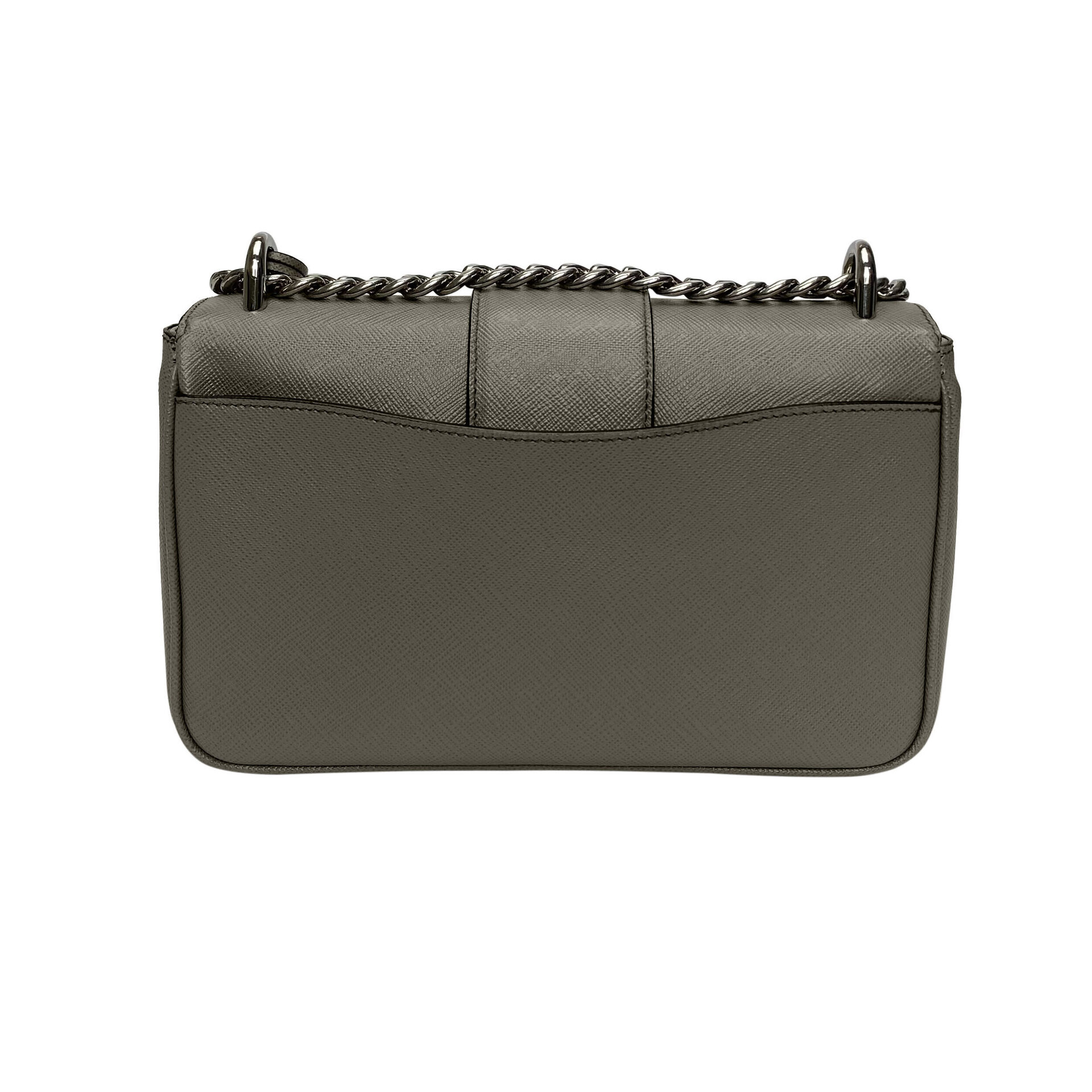 Bolsa Prada Couro Saffiano Cinza