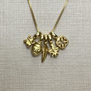 Colar Ouro Amarelo Berloques