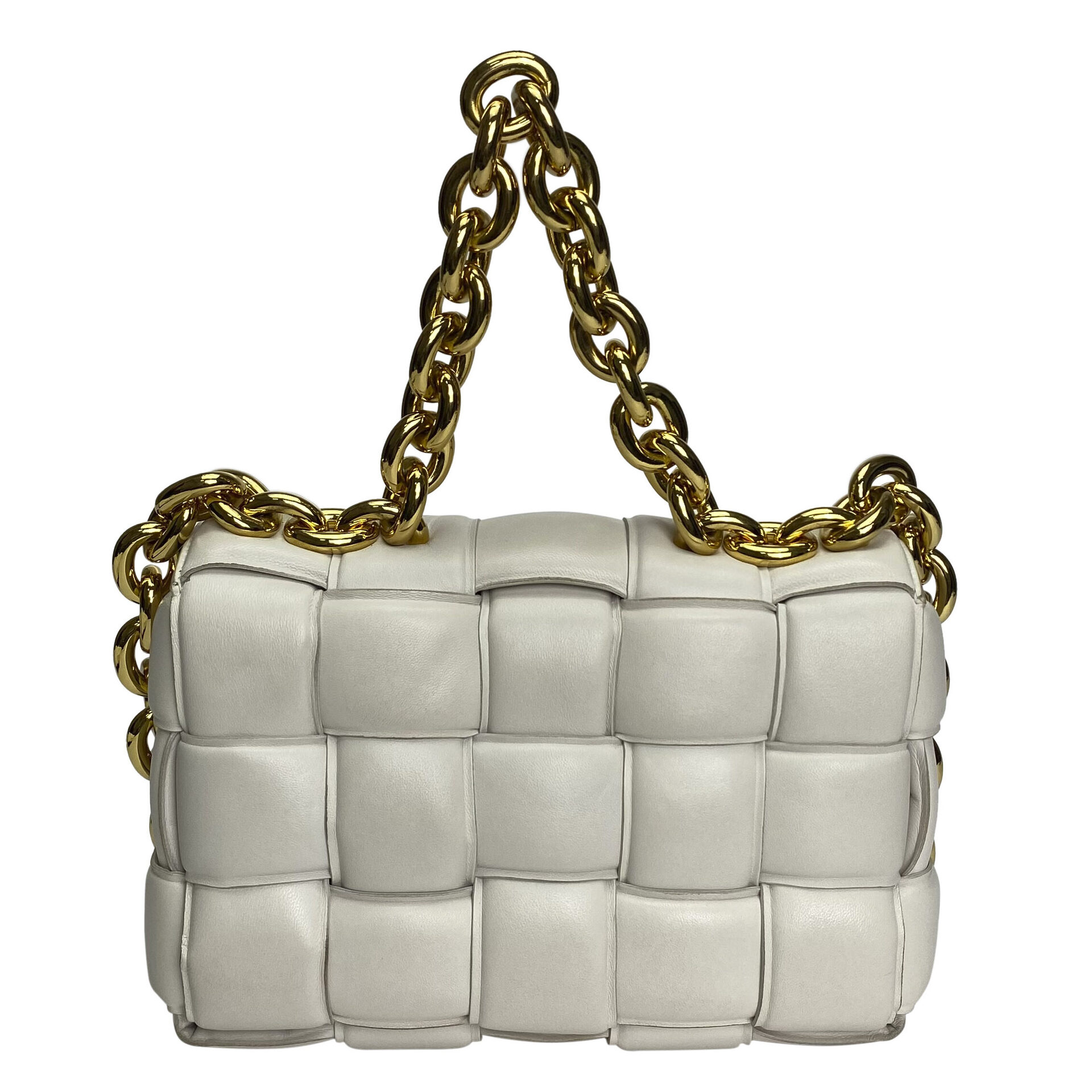 Bolsa Bottega Veneta Cassette Chain Off White