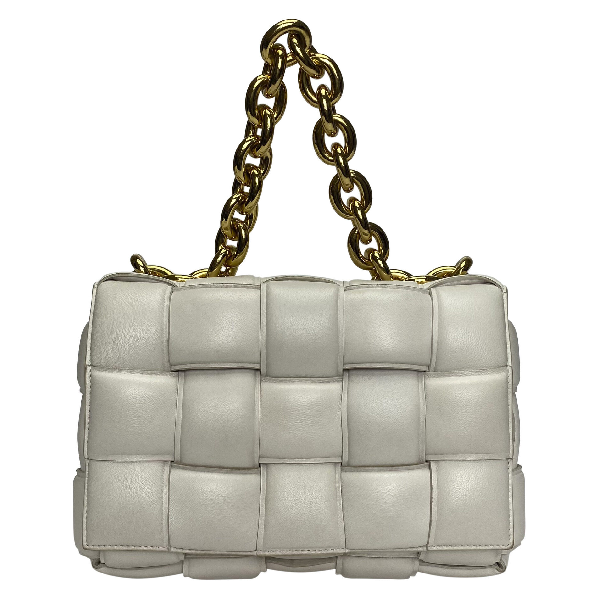 Bolsa Bottega Veneta Cassette Chain Off White