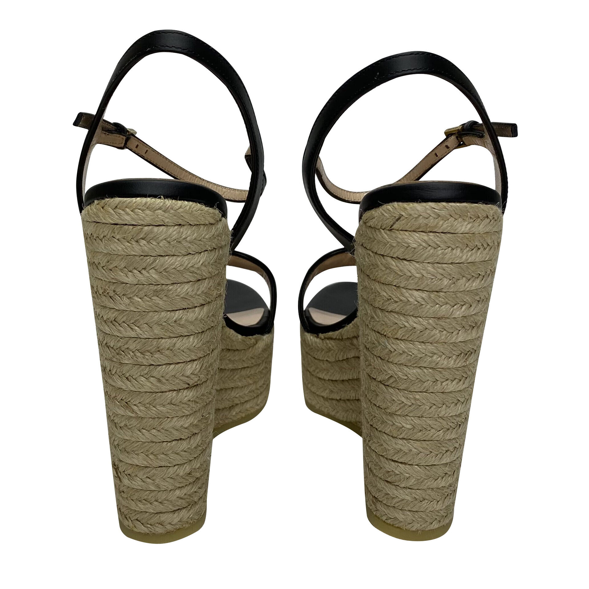 Sandália Gucci Anabela GG Marmont Preta