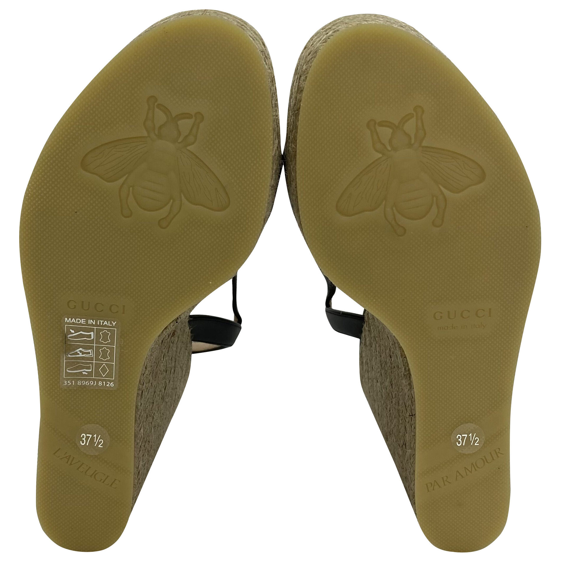 Sandália Gucci Anabela GG Marmont Preta