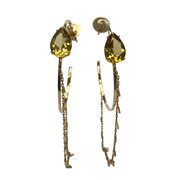 Par de Brincos Ouro Rose com Citrino