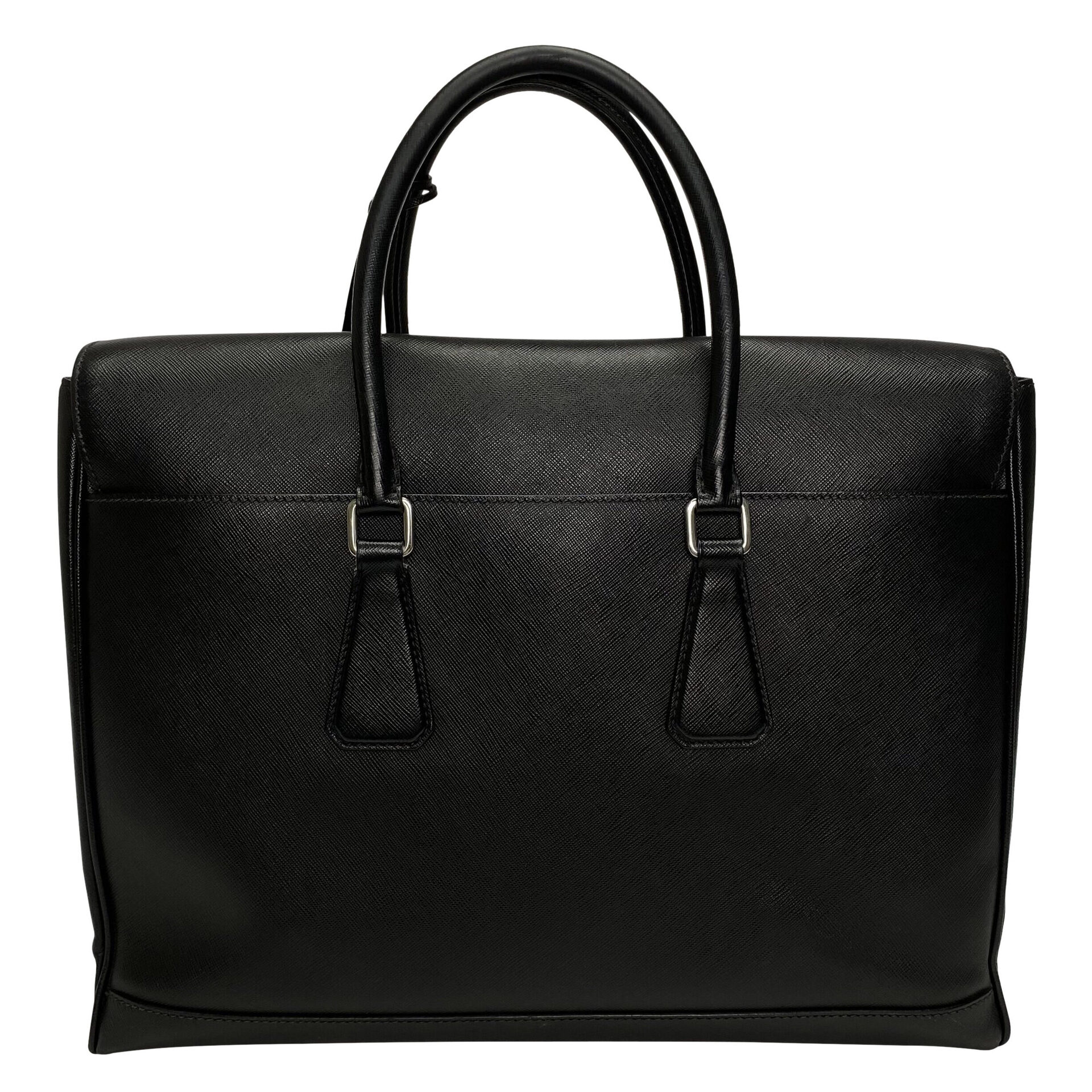 Pasta Prada Couro Saffiano Preto