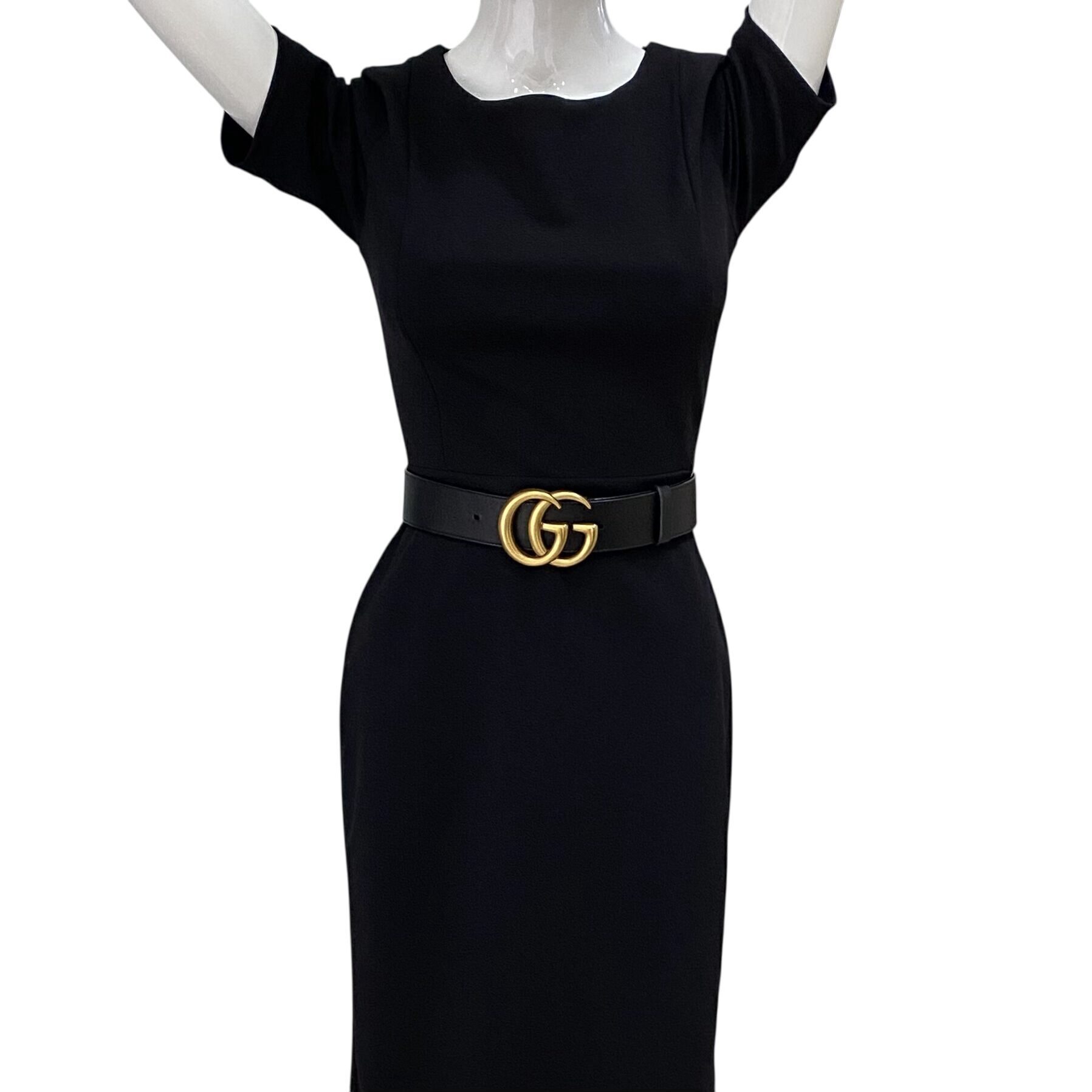 Cinto Gucci GG Couro Preto