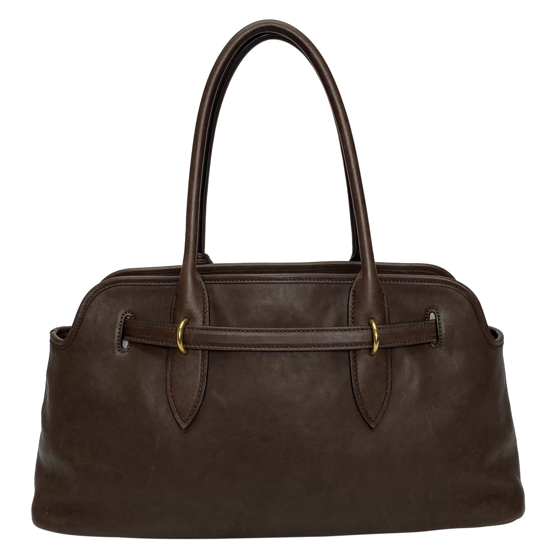 Bolsa Miu Miu Aventure Couro Marrom