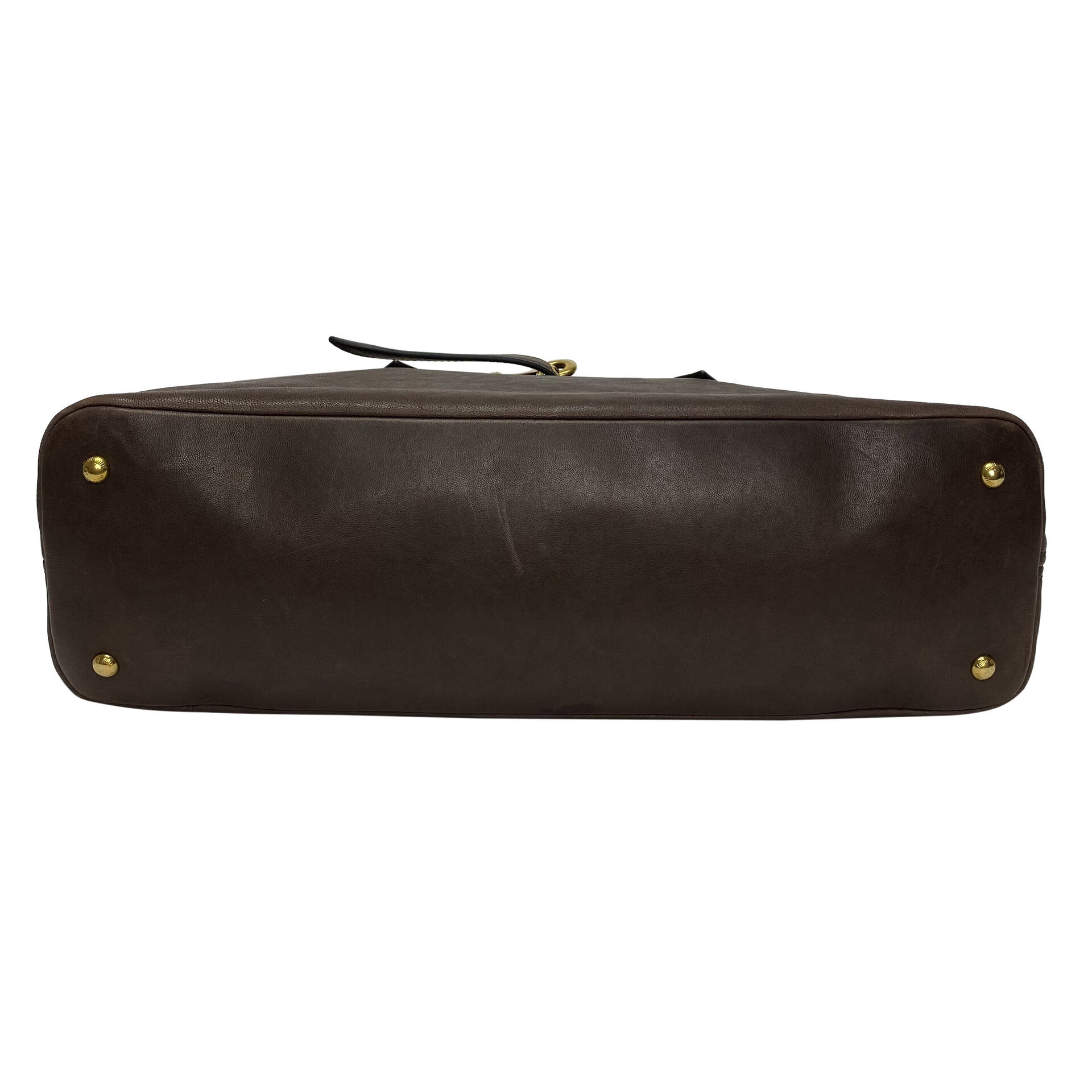 Bolsa Miu Miu Aventure Couro Marrom