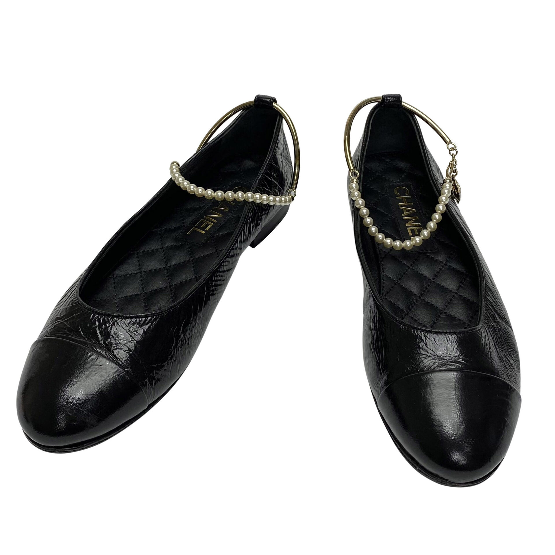 Sapatilha Chanel Cap Toe Ankle Chain