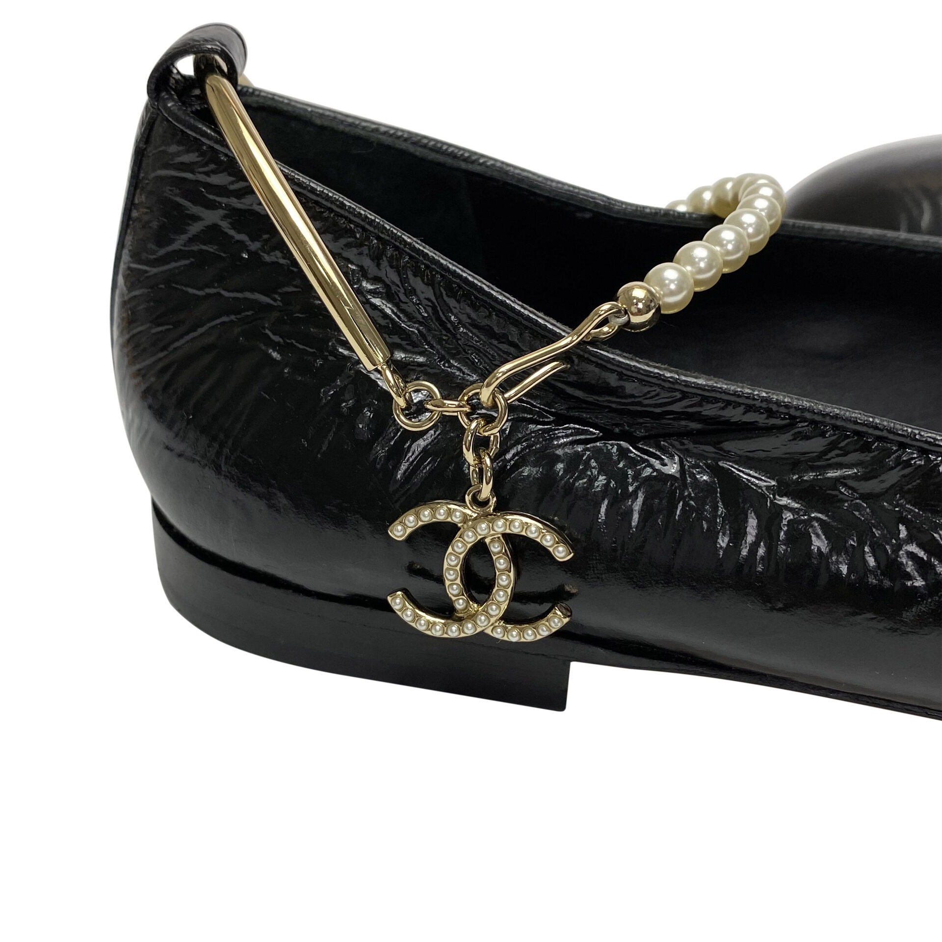 Sapatilha Chanel Cap Toe Ankle Chain