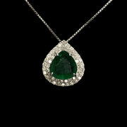 Colar Gota de Esmeralda com Diamantes