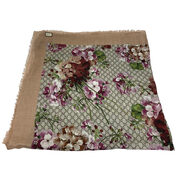Lenço Gucci Estampa Floral e Monograma GG