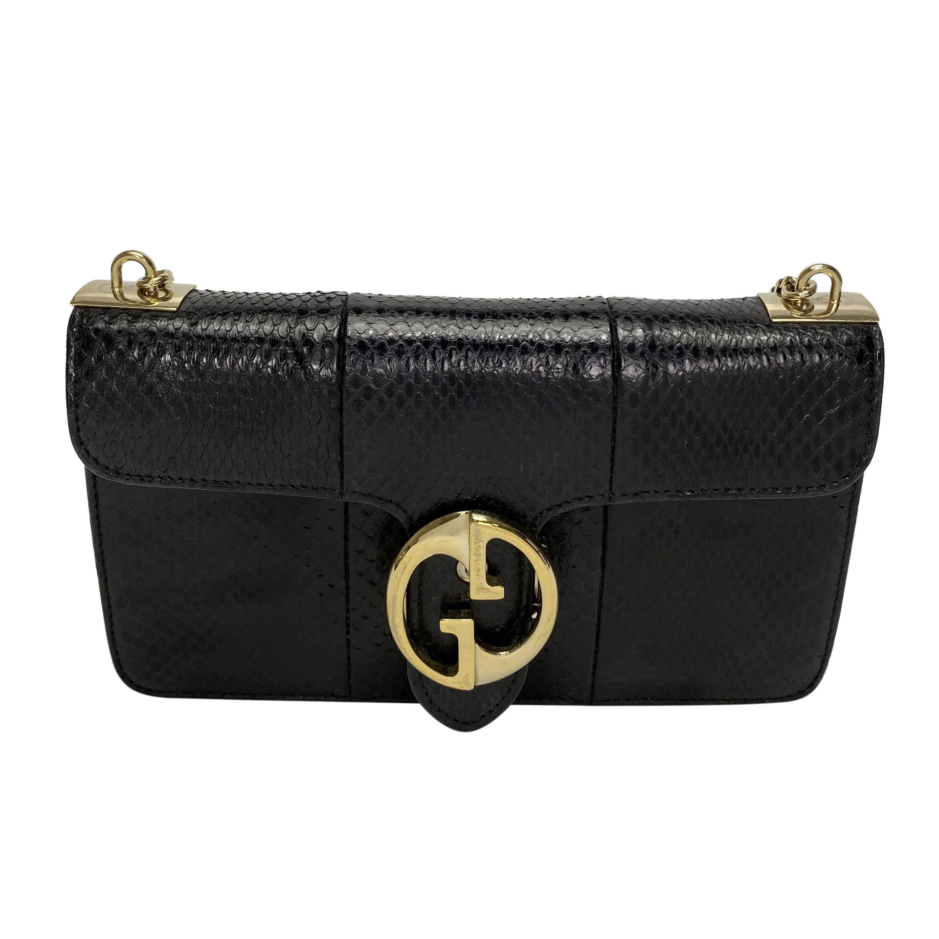 Bolsa Gucci 1973 Píton Preta