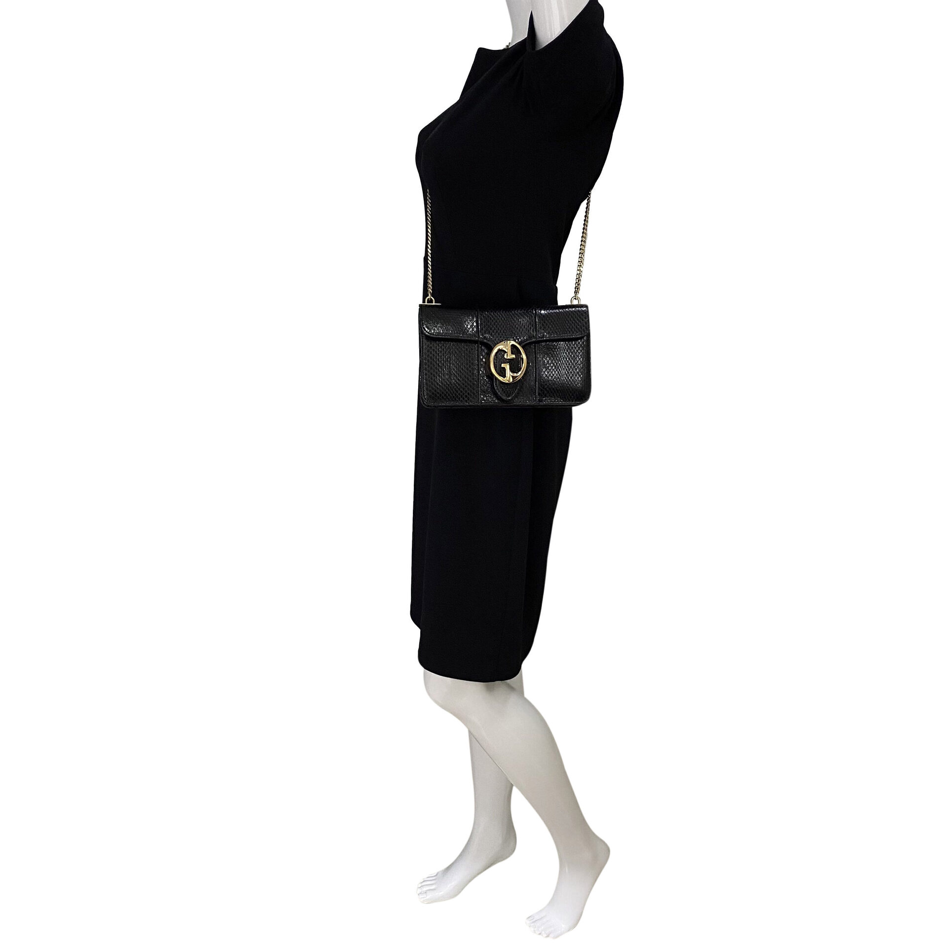 Bolsa Gucci 1973 Píton Preta