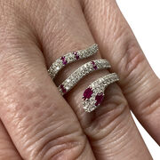 Anel Cobra Mix Rubis e Diamantes