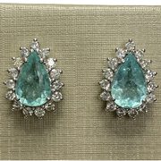 Par de Brincos Gota Turmalina Paraíba