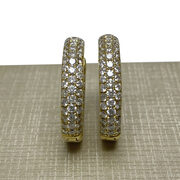 Par de Brincos Argolas Oval Diamantes