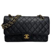 Bolsa Chanel Double Flap Caviar Média