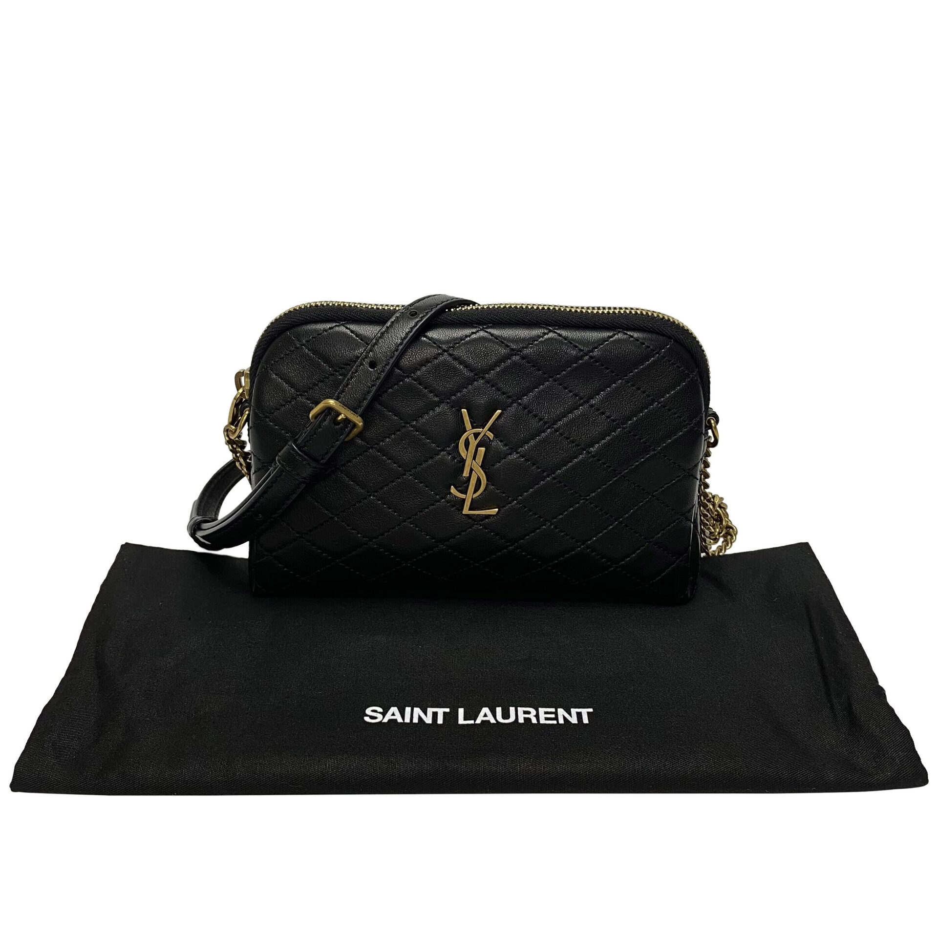 Bolsa Saint Laurent Gaby Transversal Preta