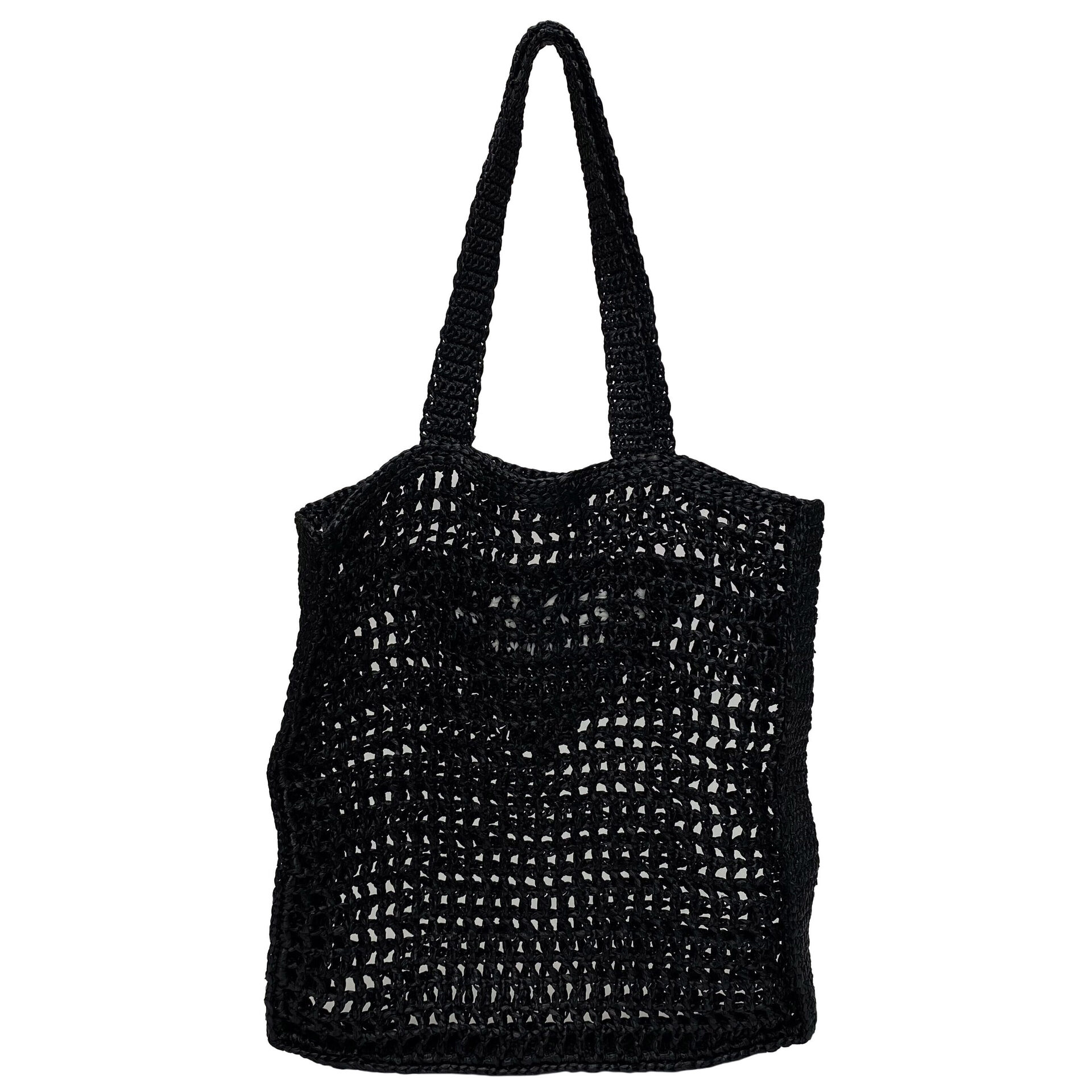 Bolsa Prada Ráfia Tote Preta