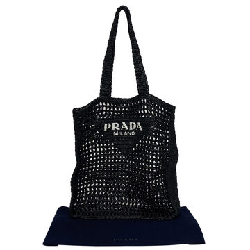 Bolsa Prada Ráfia Tote Preta