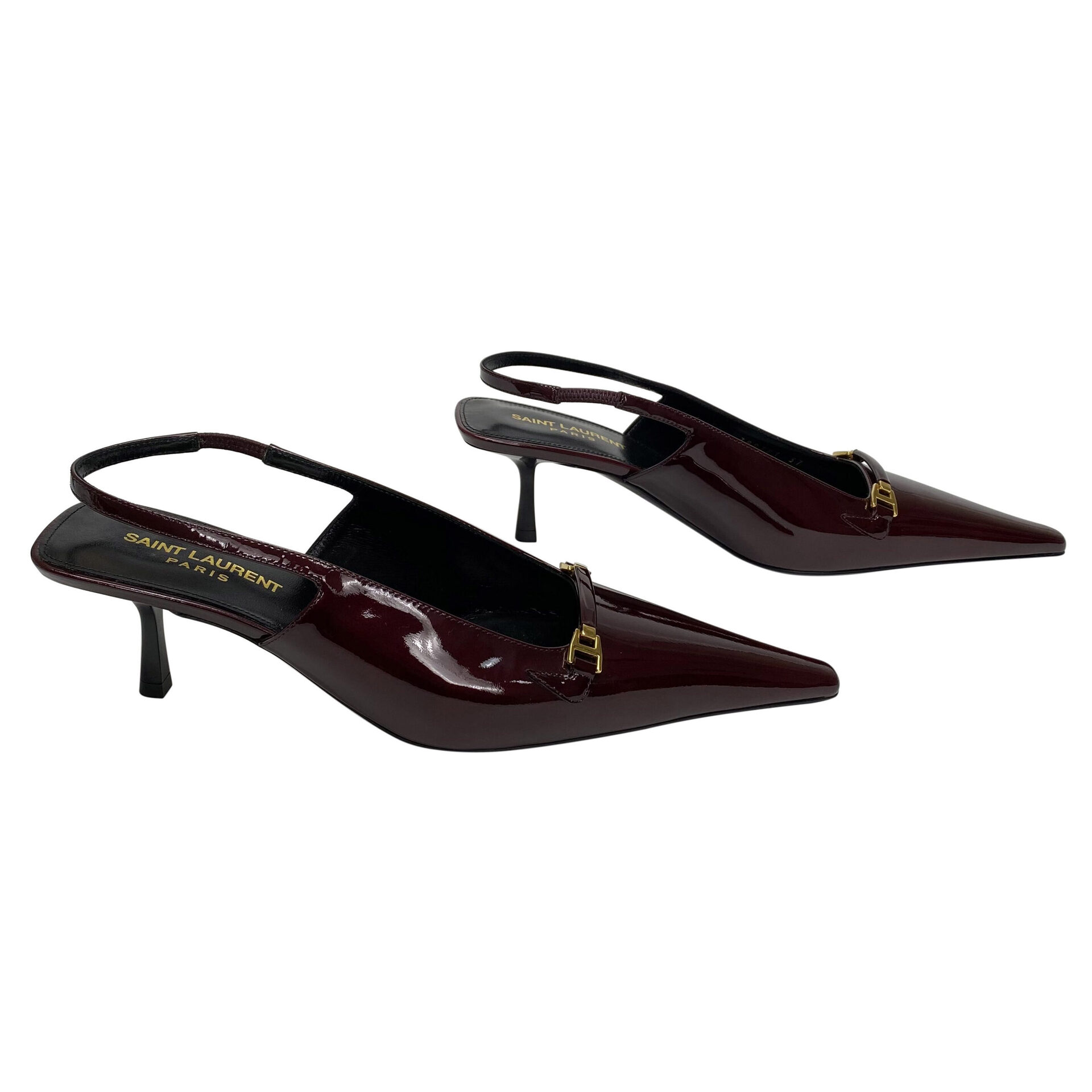 Sapato Saint Laurent Slingback Vinho