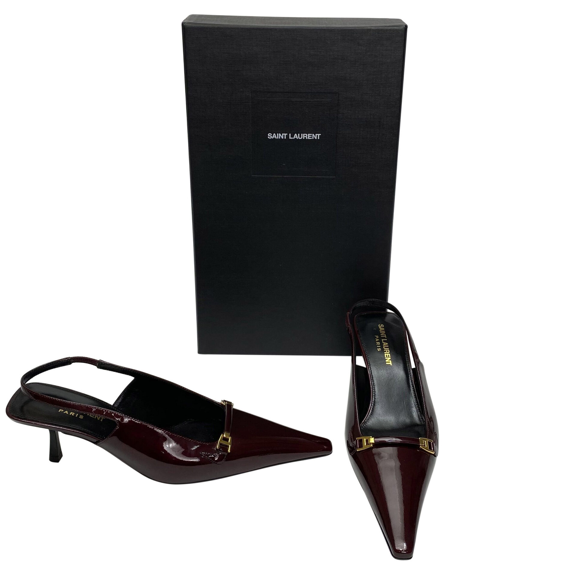 Sapato Saint Laurent Slingback Vinho