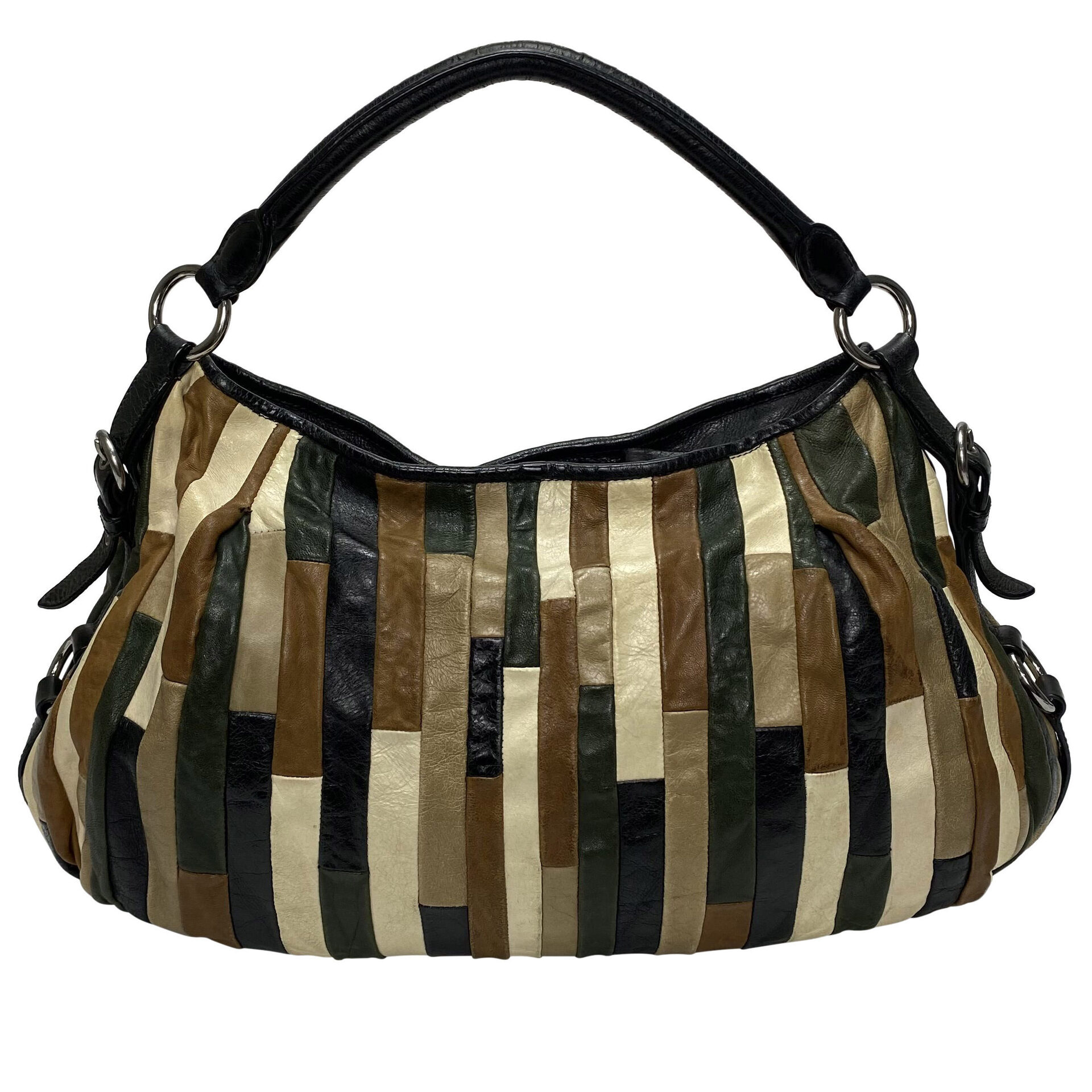 Bolsa Miu Miu Couro Listrado