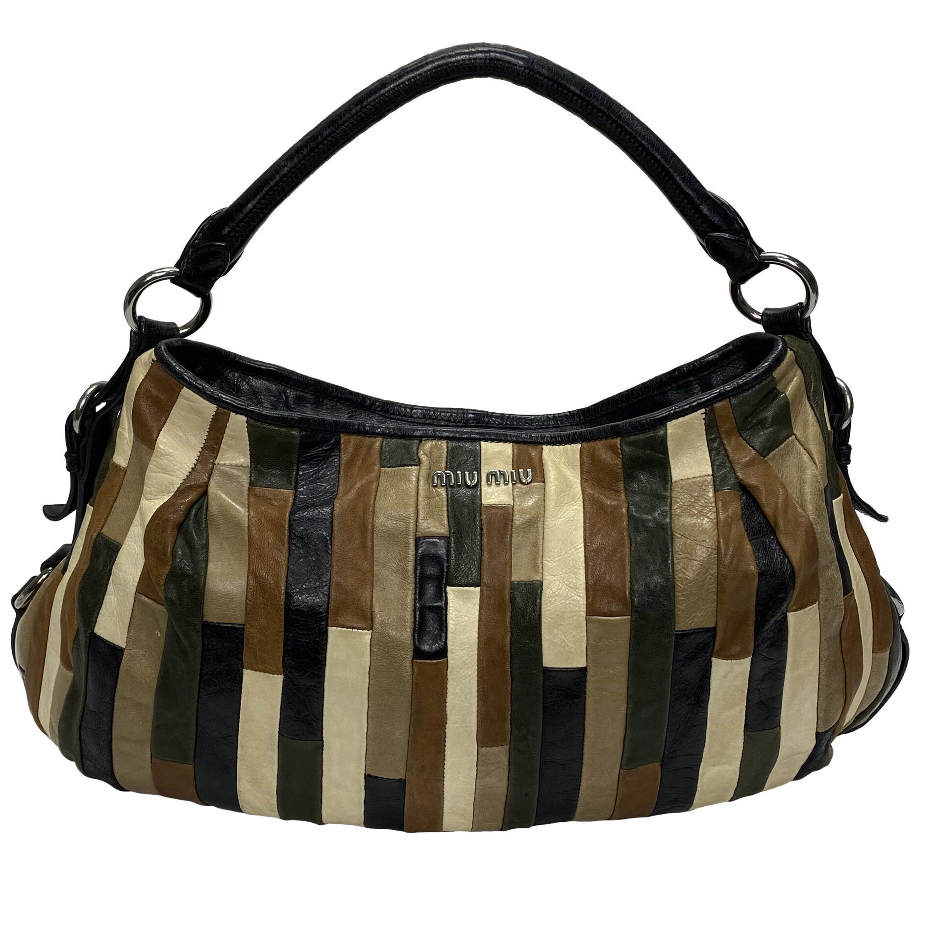 Bolsa Miu Miu Couro Listrado