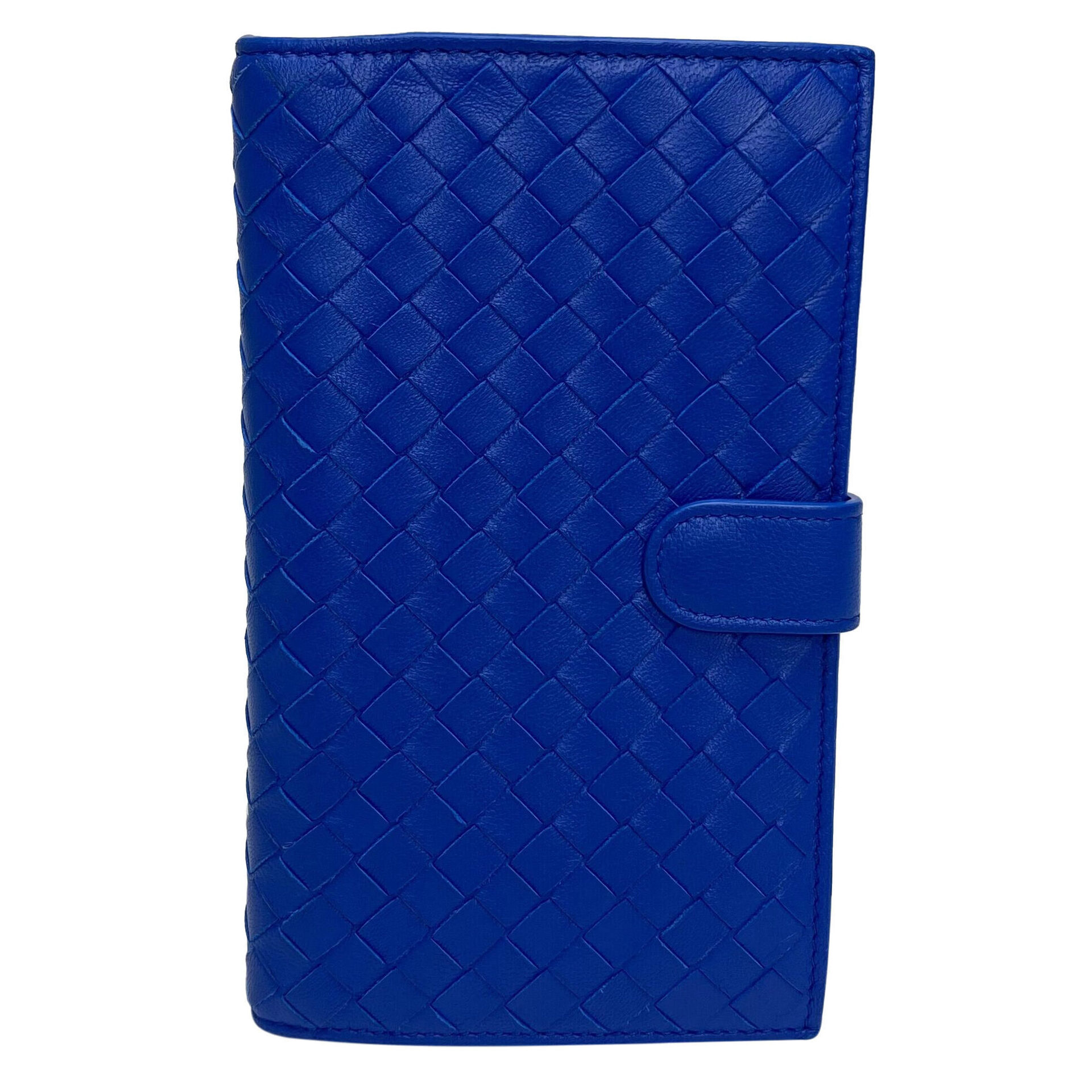 Carteira Bottega Veneta Intrecciato Azul