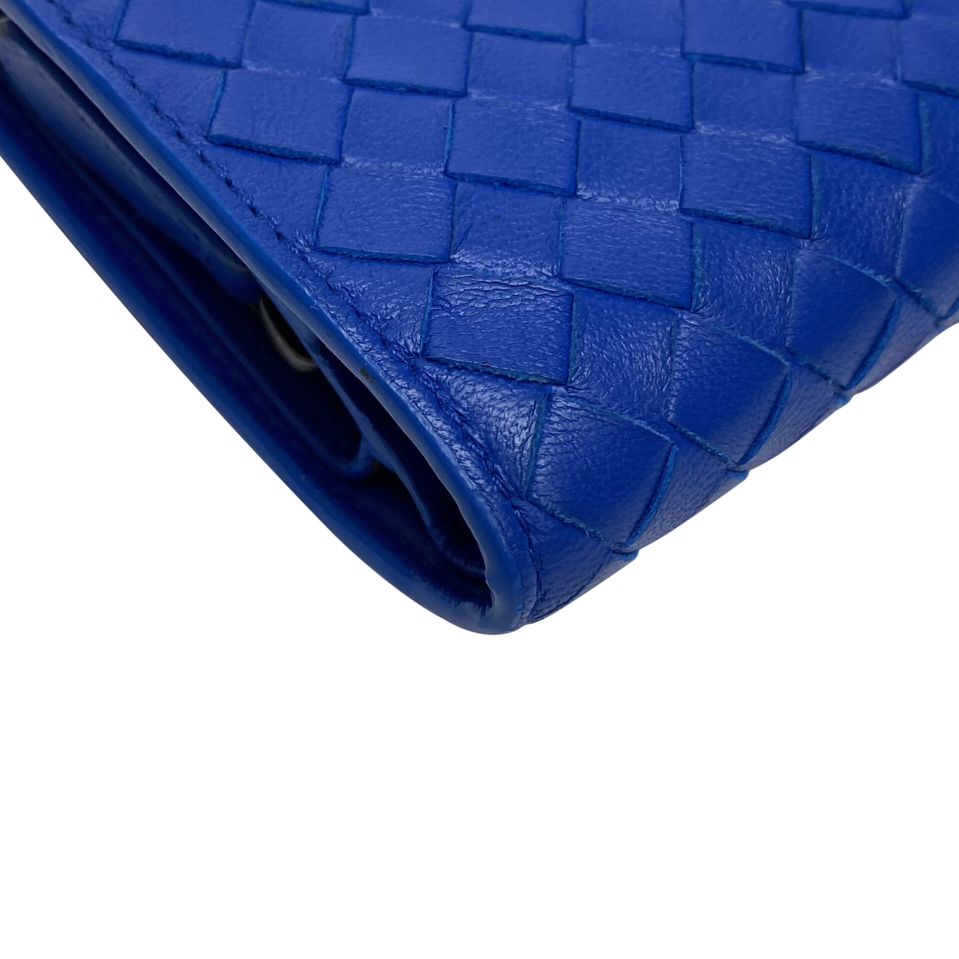 Carteira Bottega Veneta Intrecciato Azul