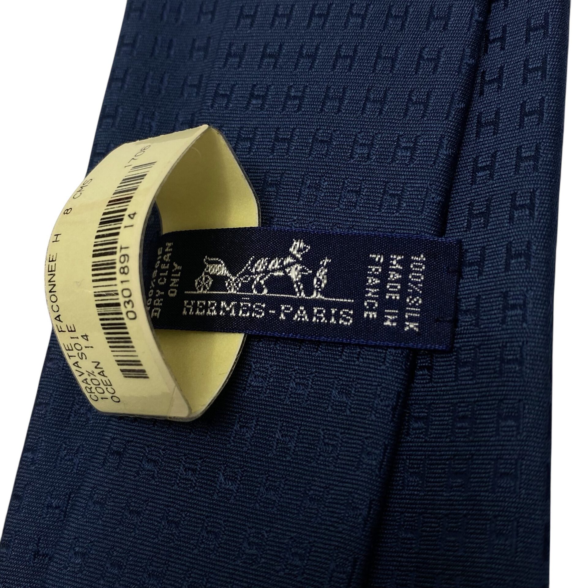 Gravata Hermès Monograma Azul