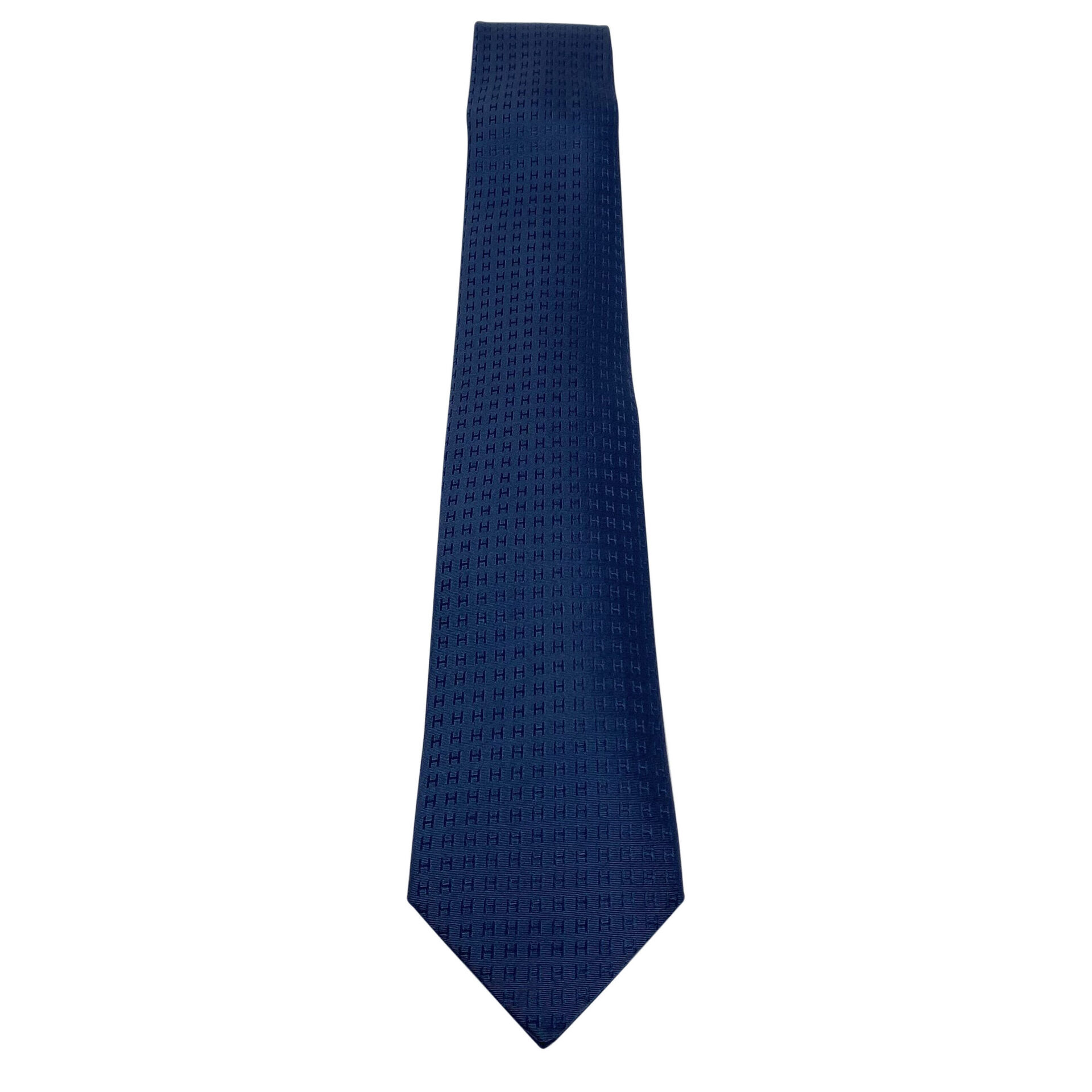 Gravata Hermès Monograma Azul