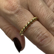 Anel Ouro Amarelo Bolinhas