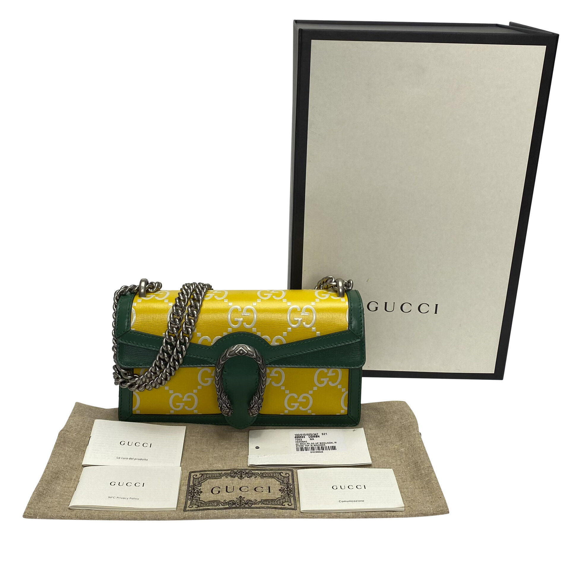 Bolsa Gucci Dionysus Verde e Amarela