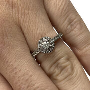 Anel Ouro Branco com Diamantes