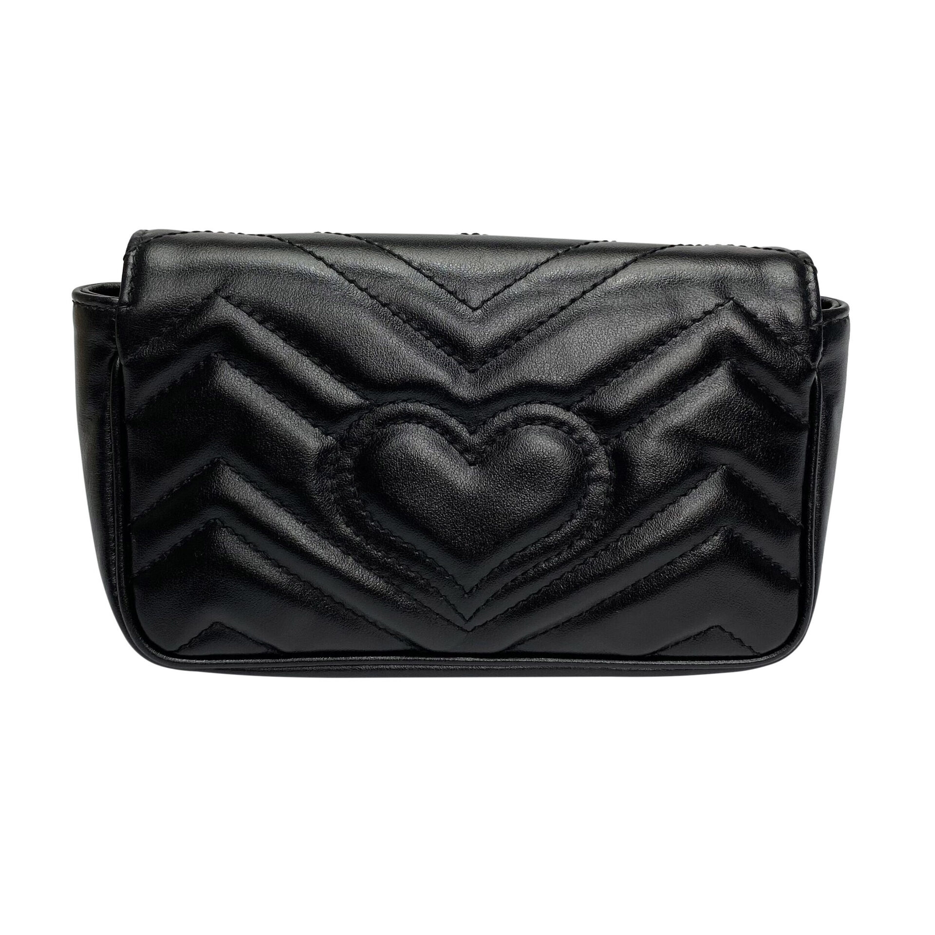 Bolsa Gucci Super Mini Marmont Preta