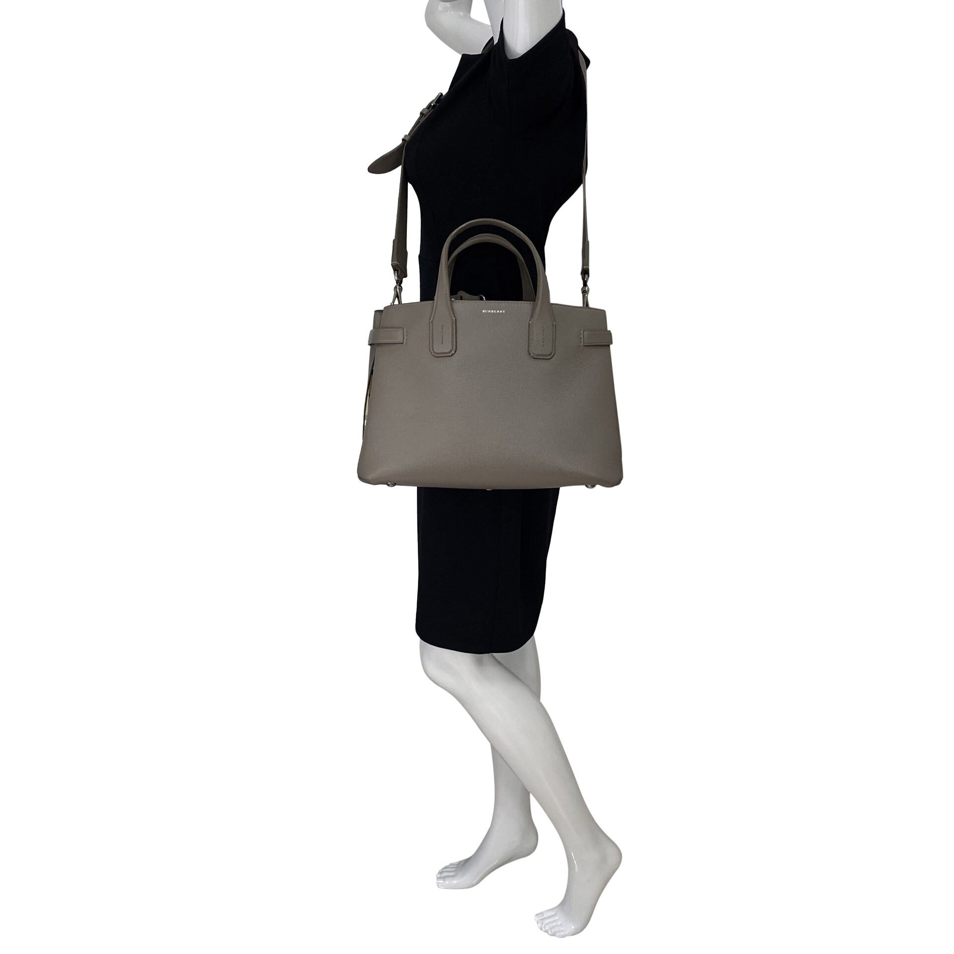 Bolsa Burberry Banner Couro Cinza